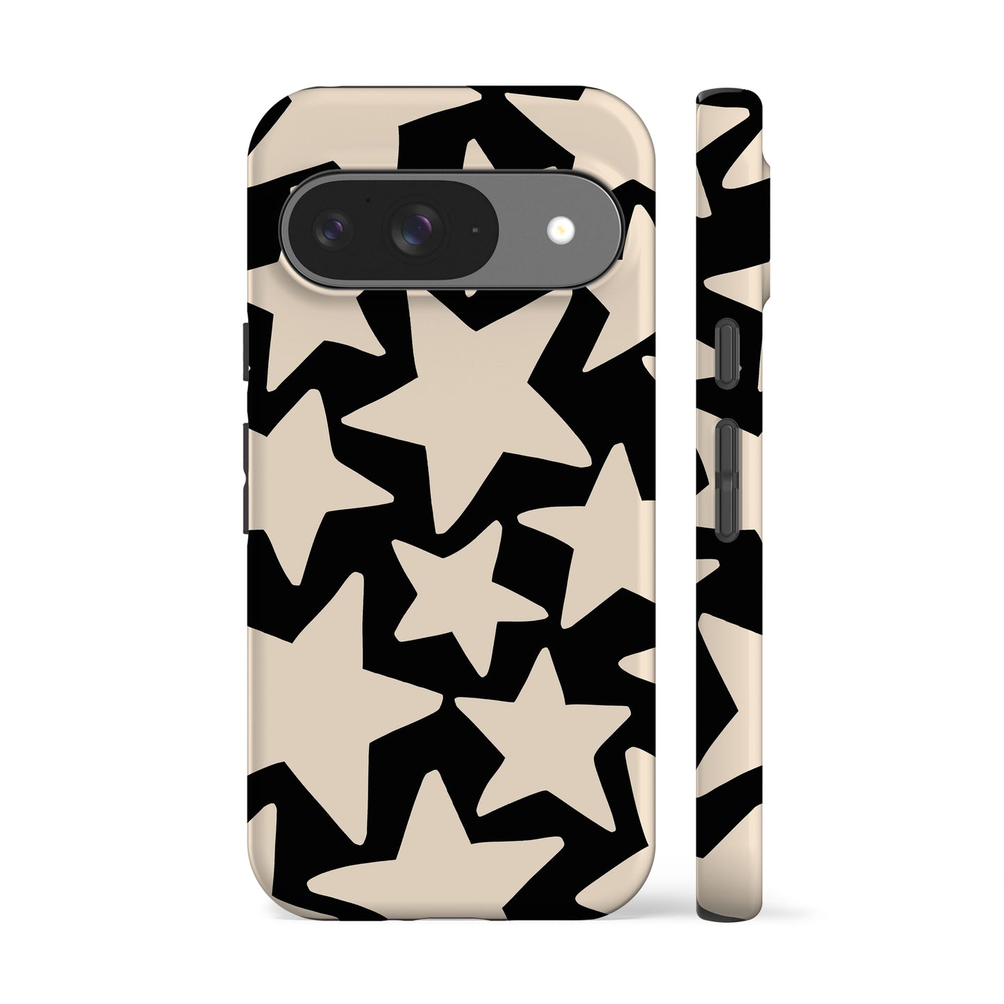 Wonky Stars Black Phone Case