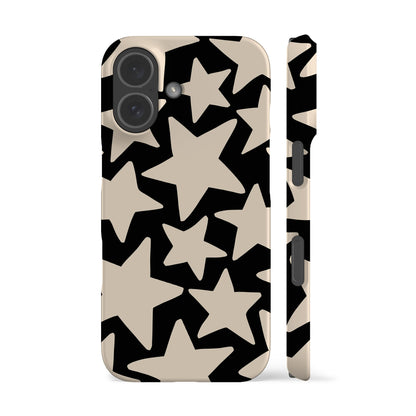 Wonky Stars Black Phone Case