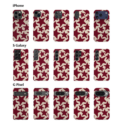 Burgundy Stars Phone Case