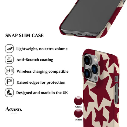 Burgundy Stars Phone Case