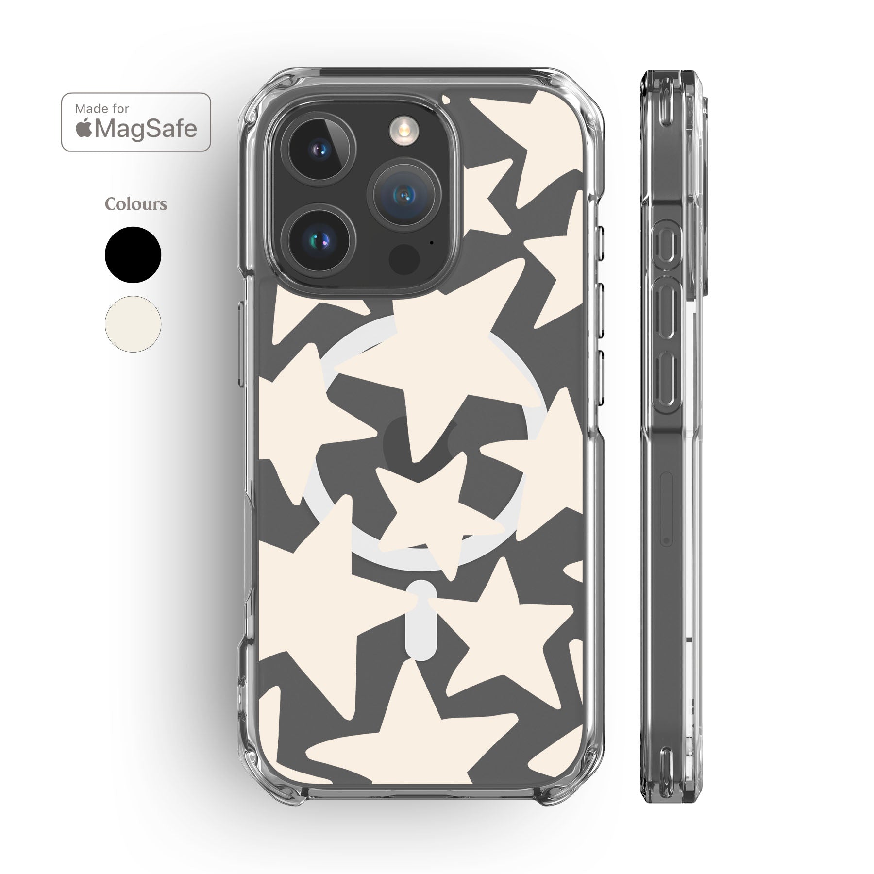 Wonky Stars Clear MagSafe iPhone Case