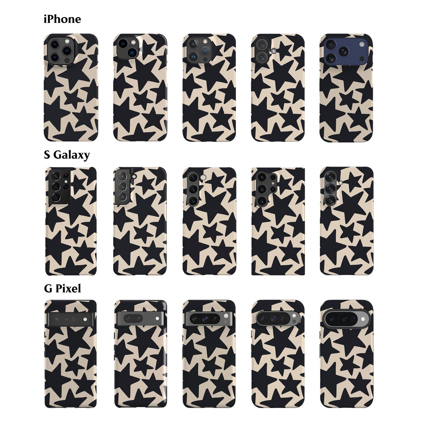 Wonky Stars Cream Phone Case