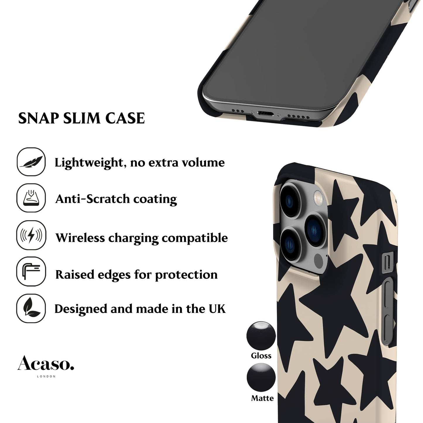Wonky Stars Cream Phone Case