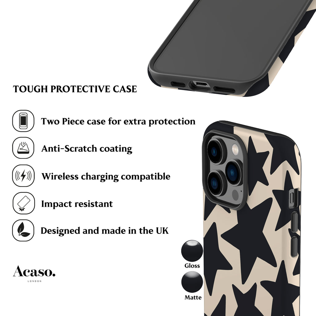 Wonky Stars Cream Phone Case