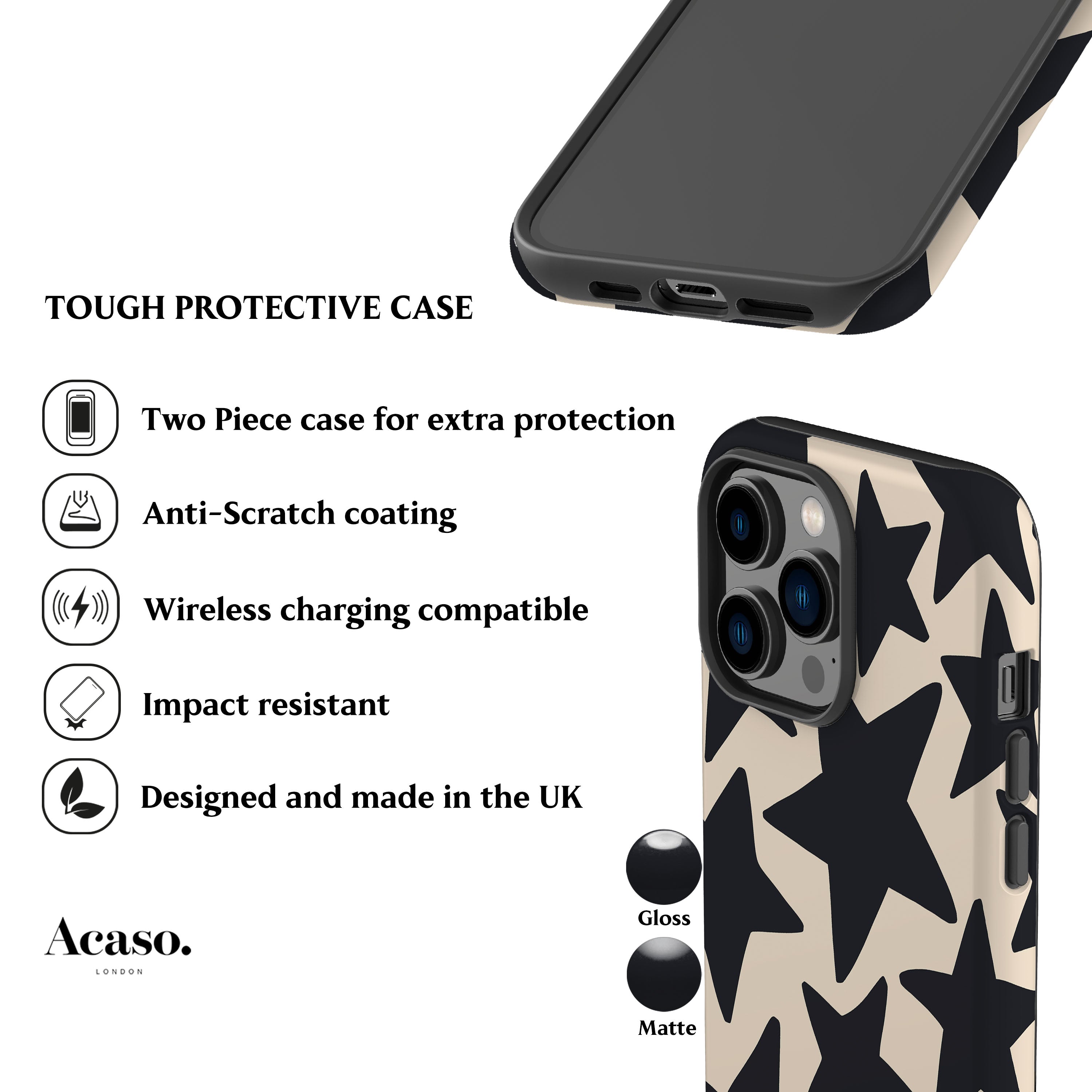 Wonky Stars Cream Phone Case