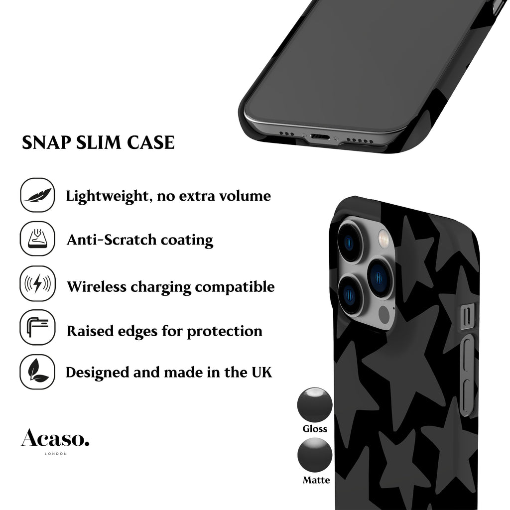 Wonky Stars Grey Phone Case