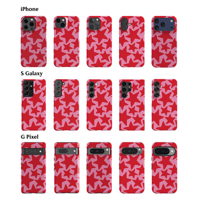 Pink Red Stars Phone Case