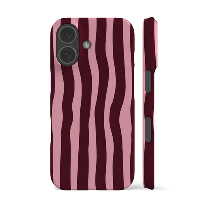 Wonky Stripes Pink Maroon Phone Case