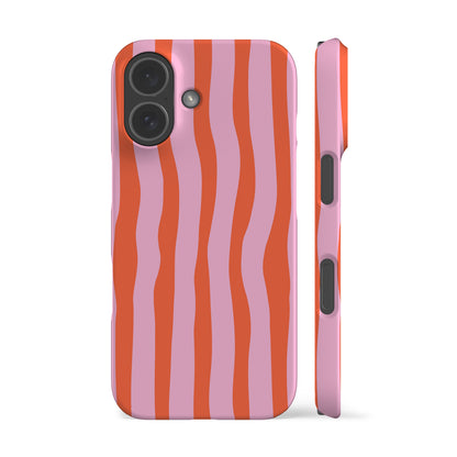 Wonky Stripes Pink Orange Phone Case