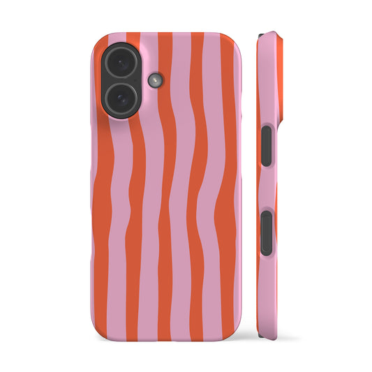 Wonky Stripes Pink Orange Phone Case
