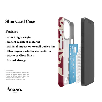 Wonky Stars Burgundy Card Case