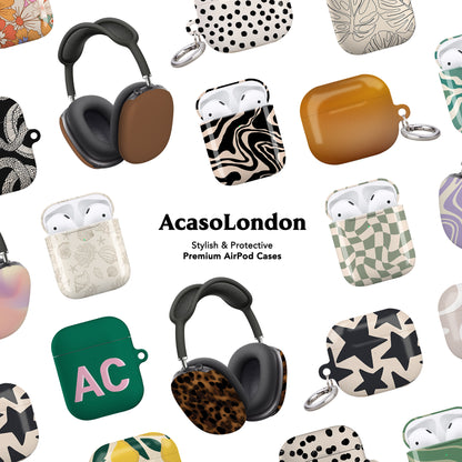 Abstract Wavy Green AirPods Case Cover