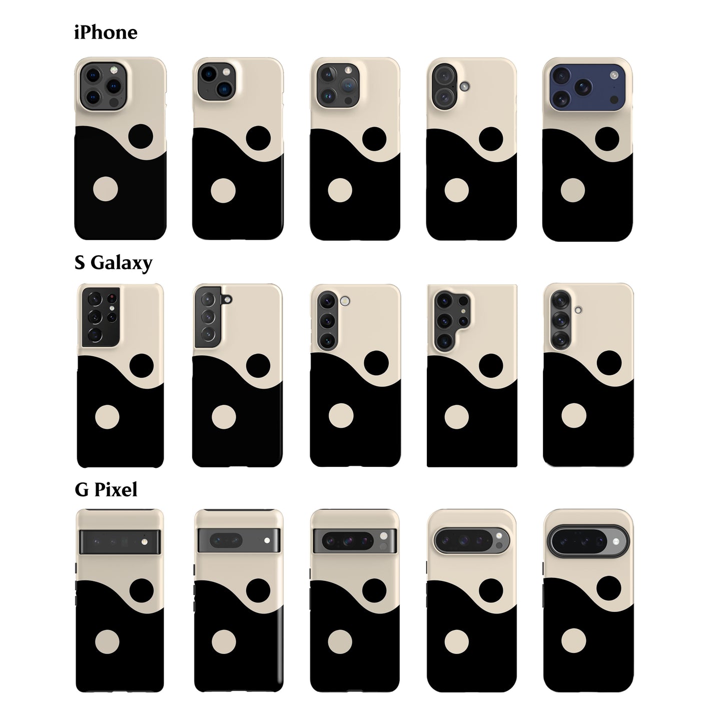 Yin Yang Black Phone Case