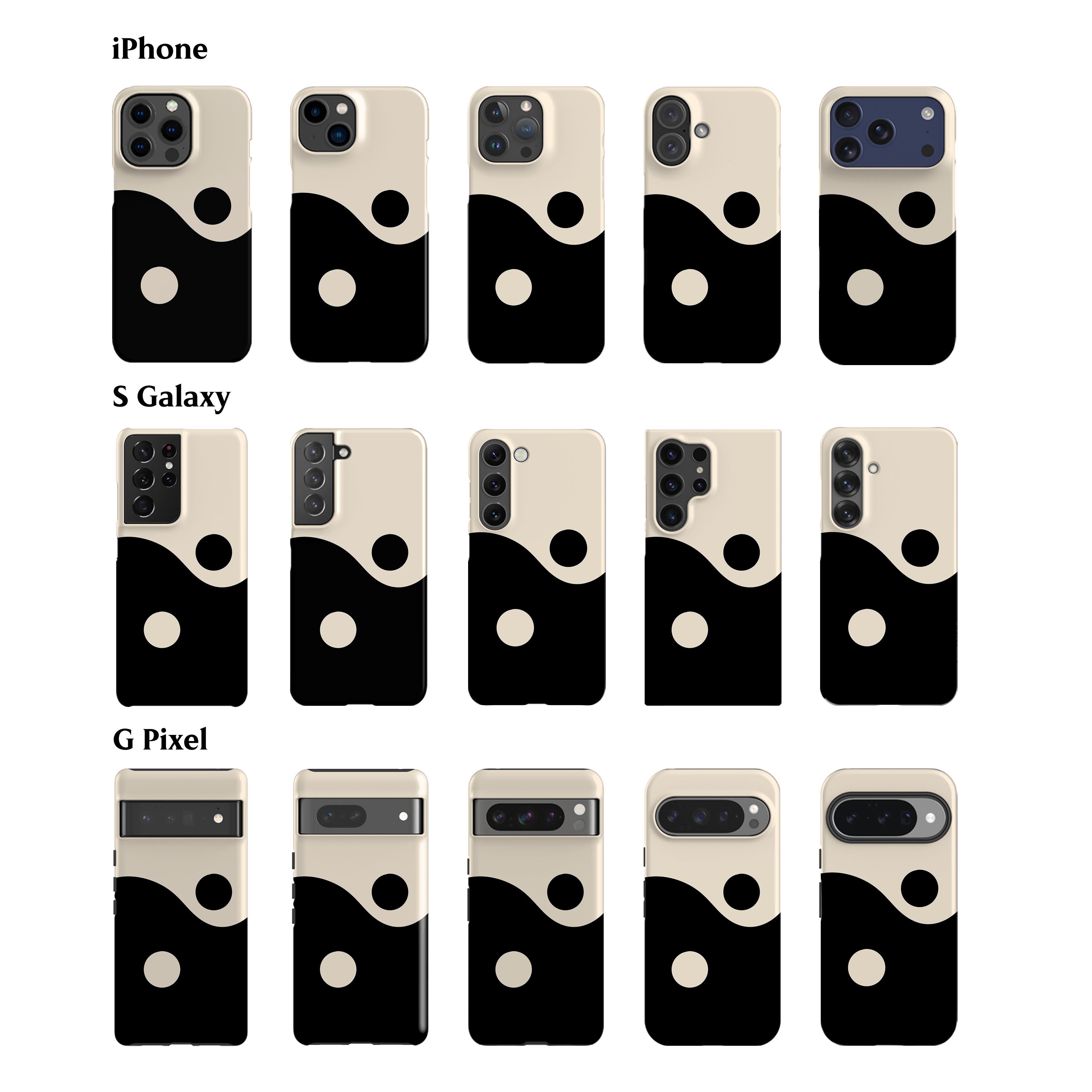 Yin Yang Black Phone Case