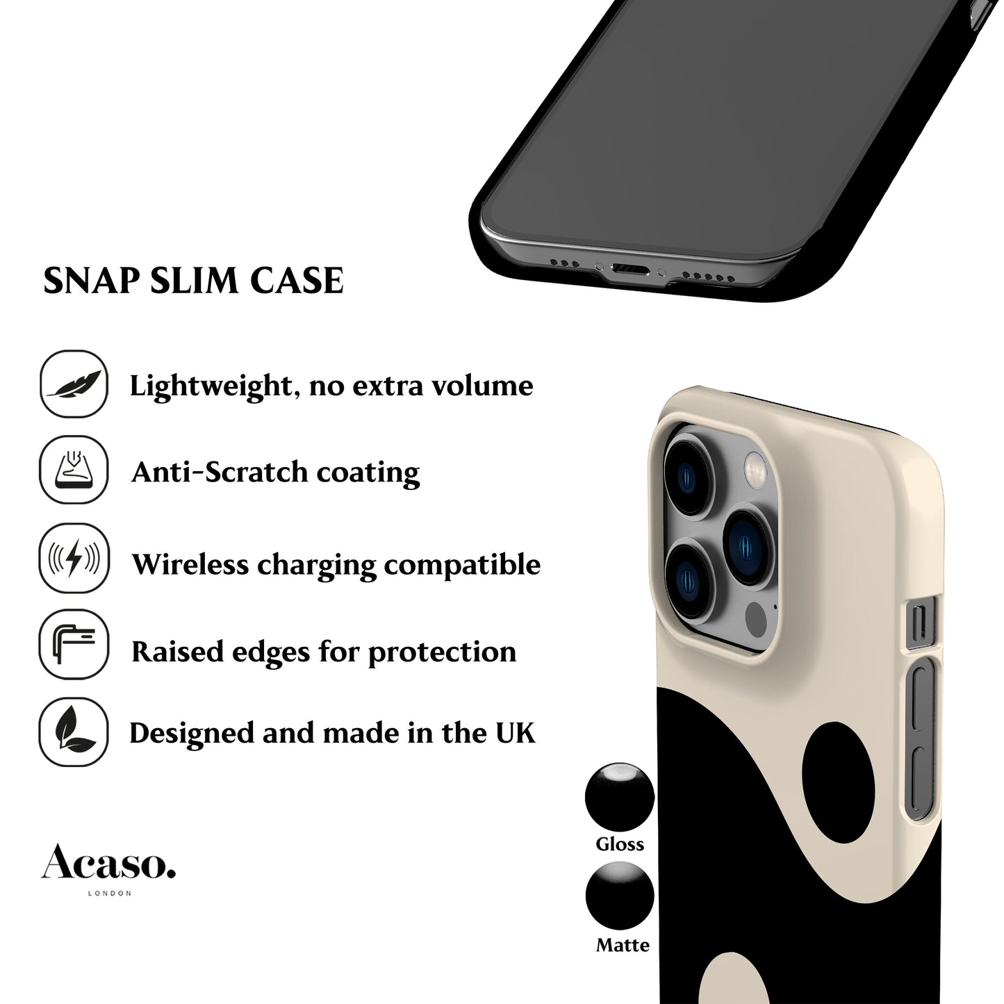 Yin Yang Black Phone Case