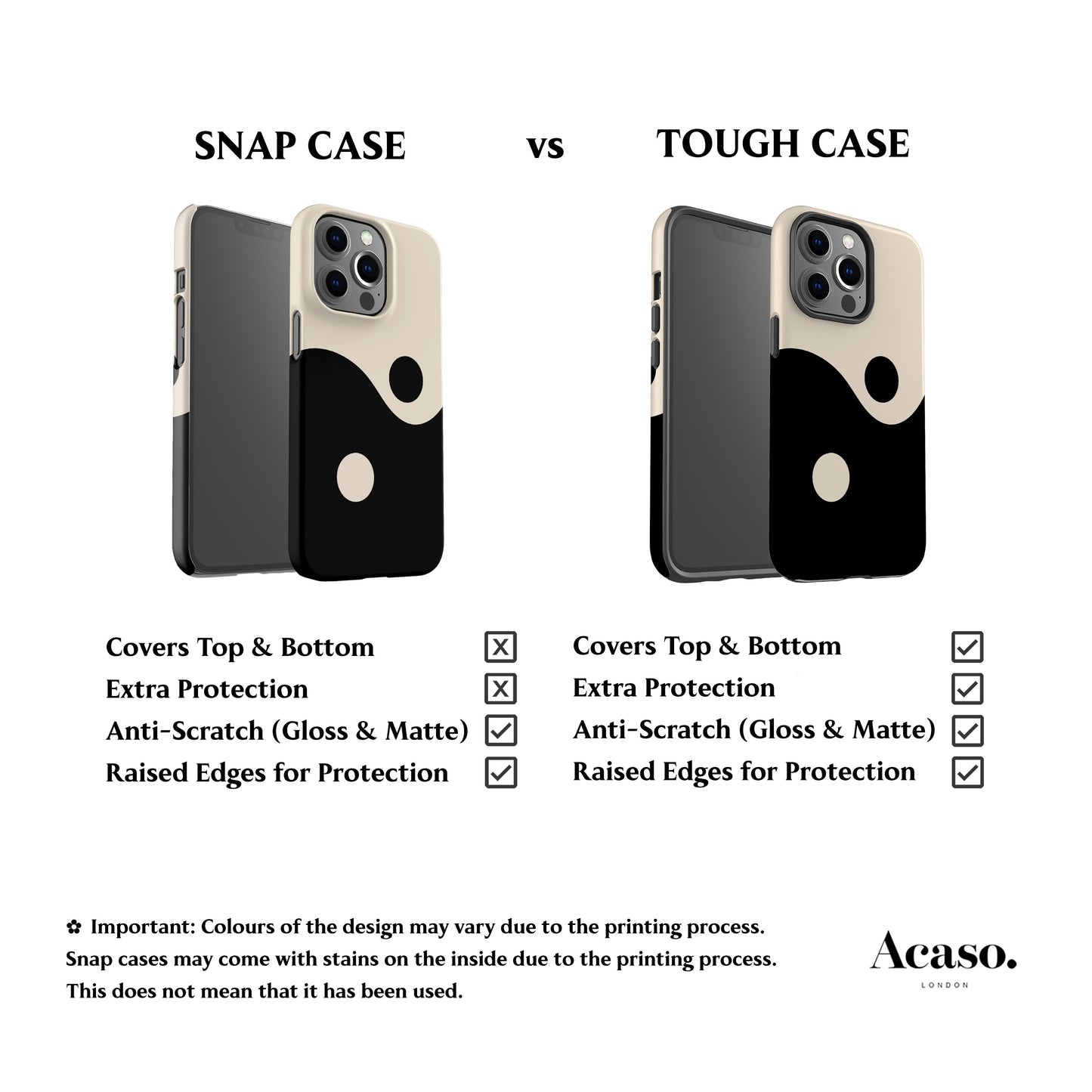 Yin Yang Black Phone Case