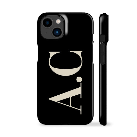 Custom Initials Black Phone Case