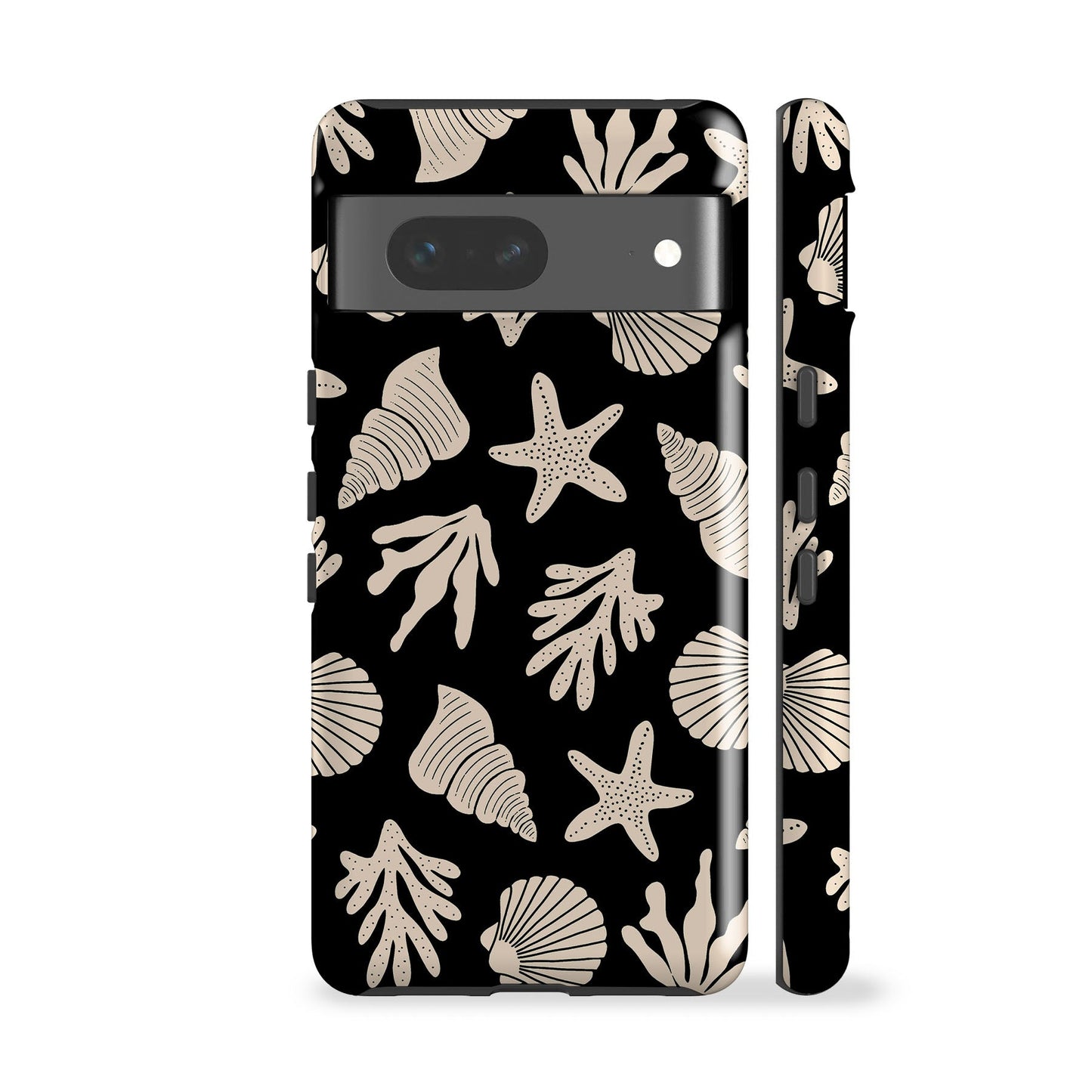 Corals and Shells Black Phone Case