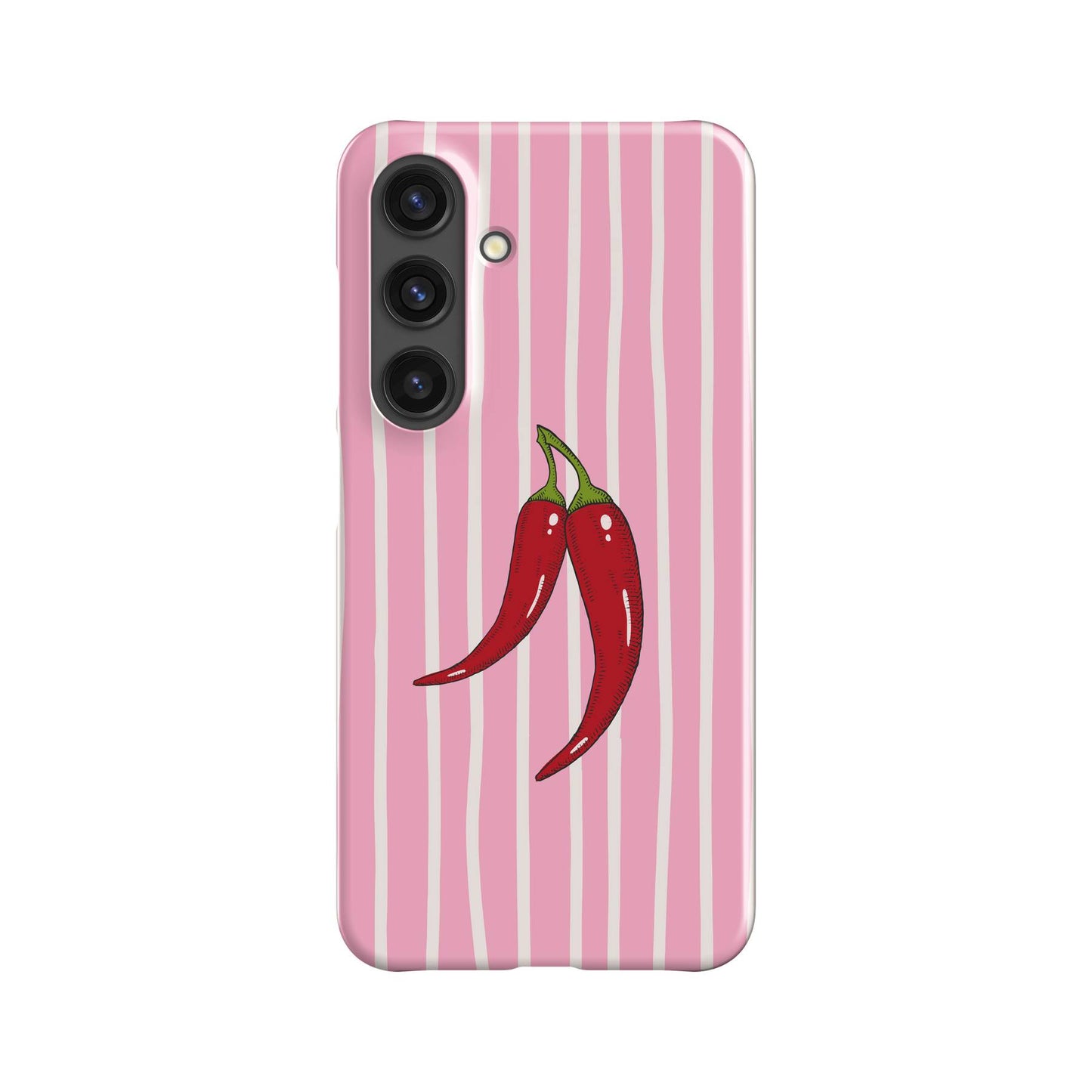 Striped Chilies Pink Phone Case