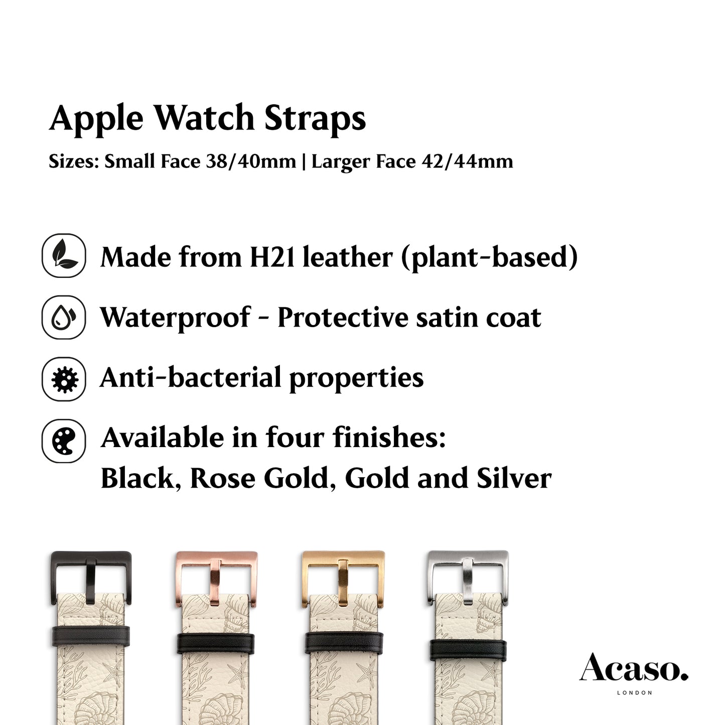 the apple watch strap features different types of buckles