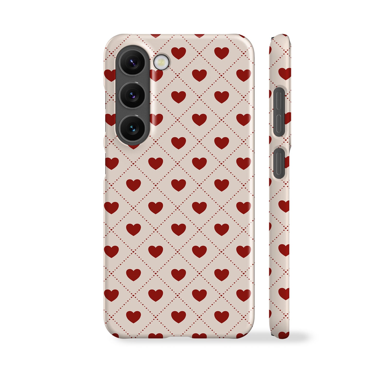 a phone case with hearts on it