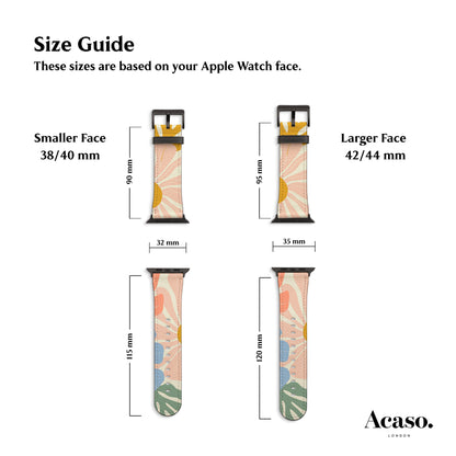 the size guide for a watch face