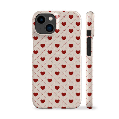 a phone case with hearts on it