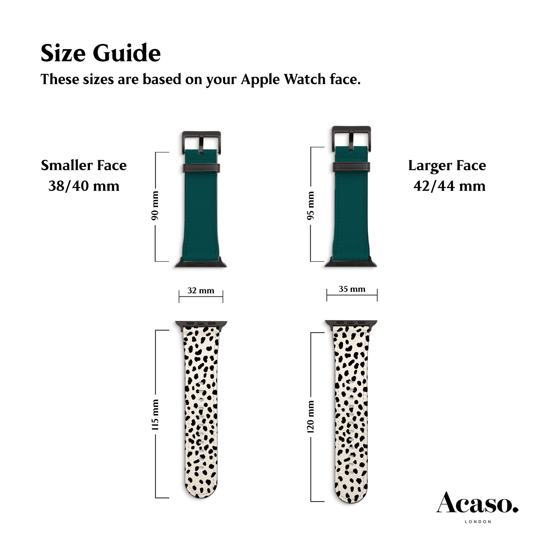 the size guide for the apple watch band