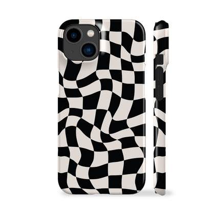 Wavy Checkers Black Phone Case