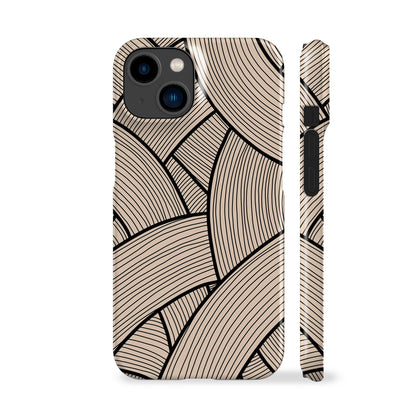 Japanese Line Art Beige Phone Case