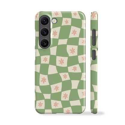 Flowers Checker Sage Phone Case