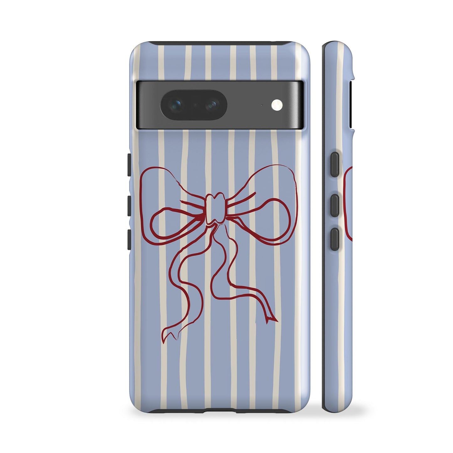 Striped Bow Blue Phone Case