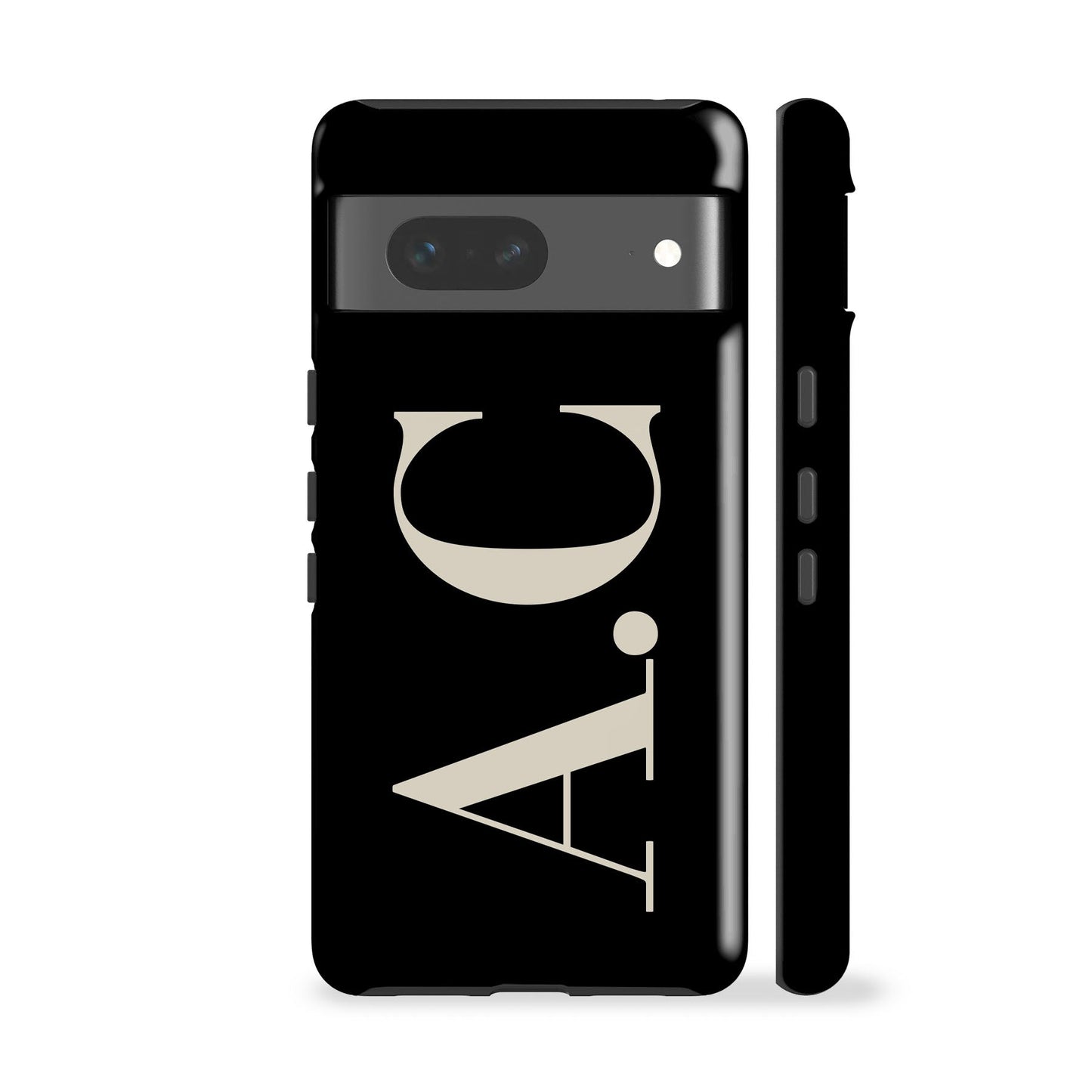 Custom Initials Black Phone Case