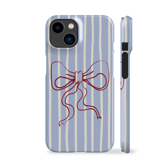 Striped Bow Blue Phone Case