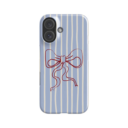 Striped Bow Blue Phone Case