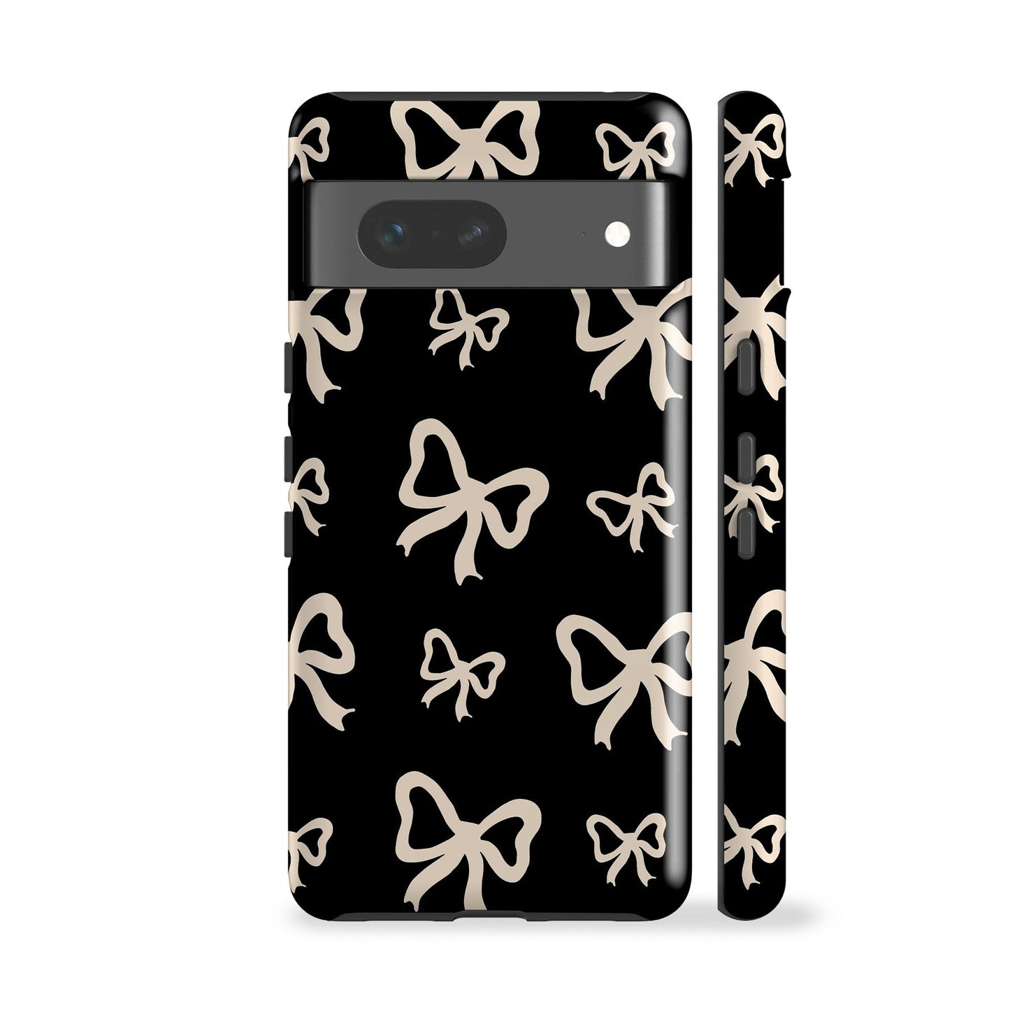 Black Cream Bows Phone Case