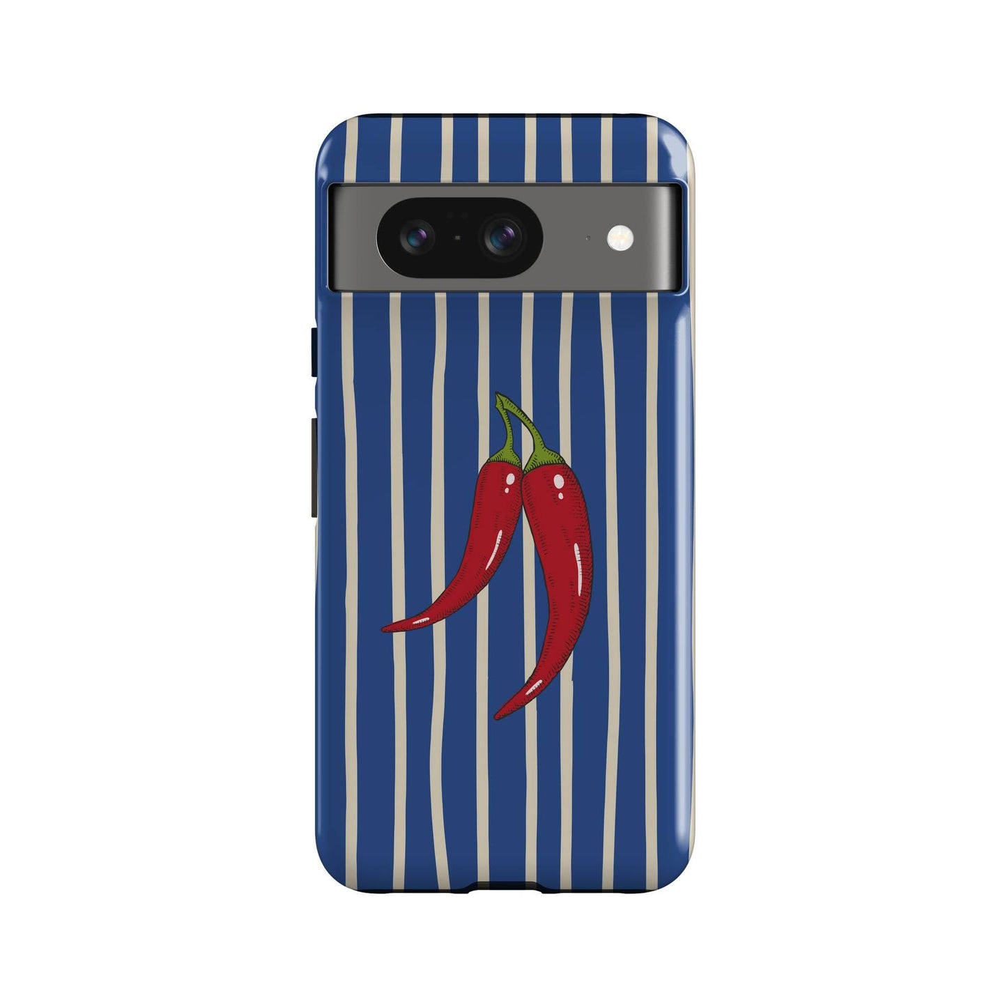 Striped Chilies Blue Phone Case