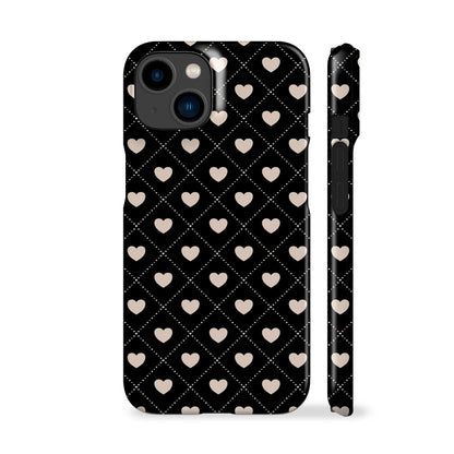 Diamond Hearts Black Phone Case