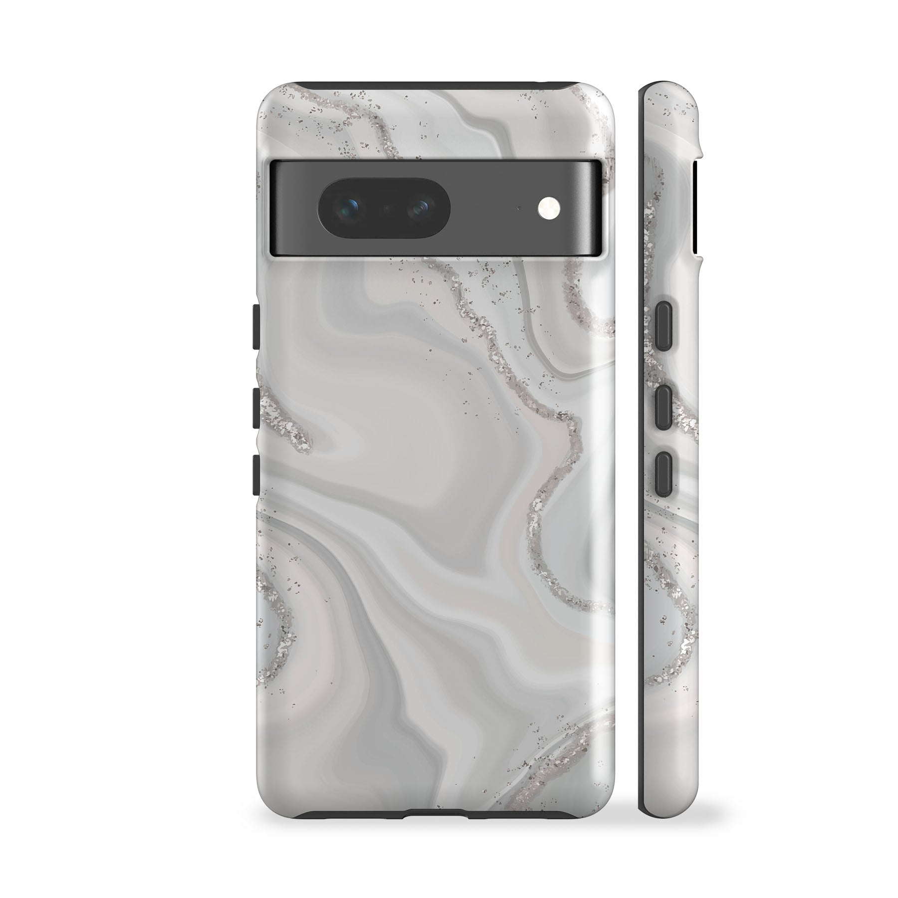 a phone case with a marble pattern on it