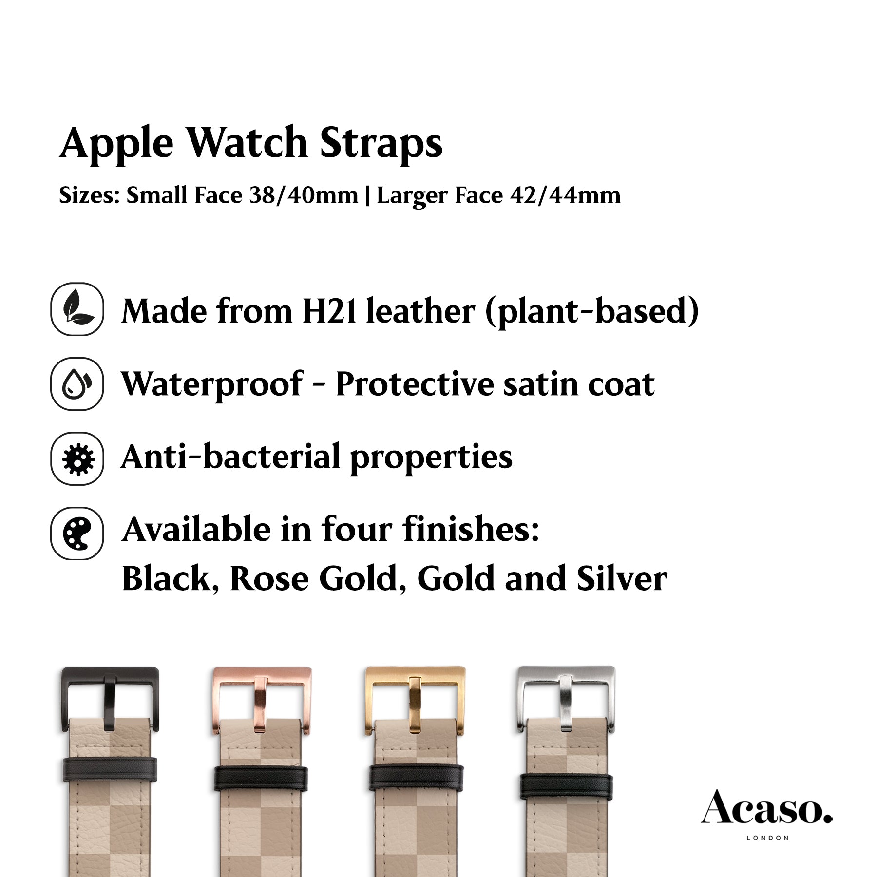 the apple watch strap features different types of buckles