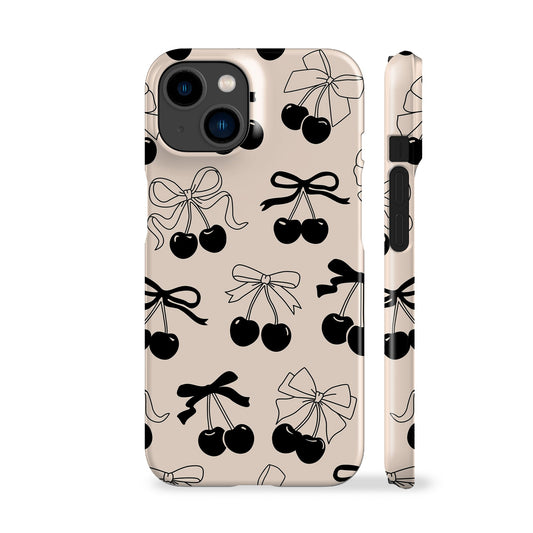 Cream Cherry Bow Phone Case