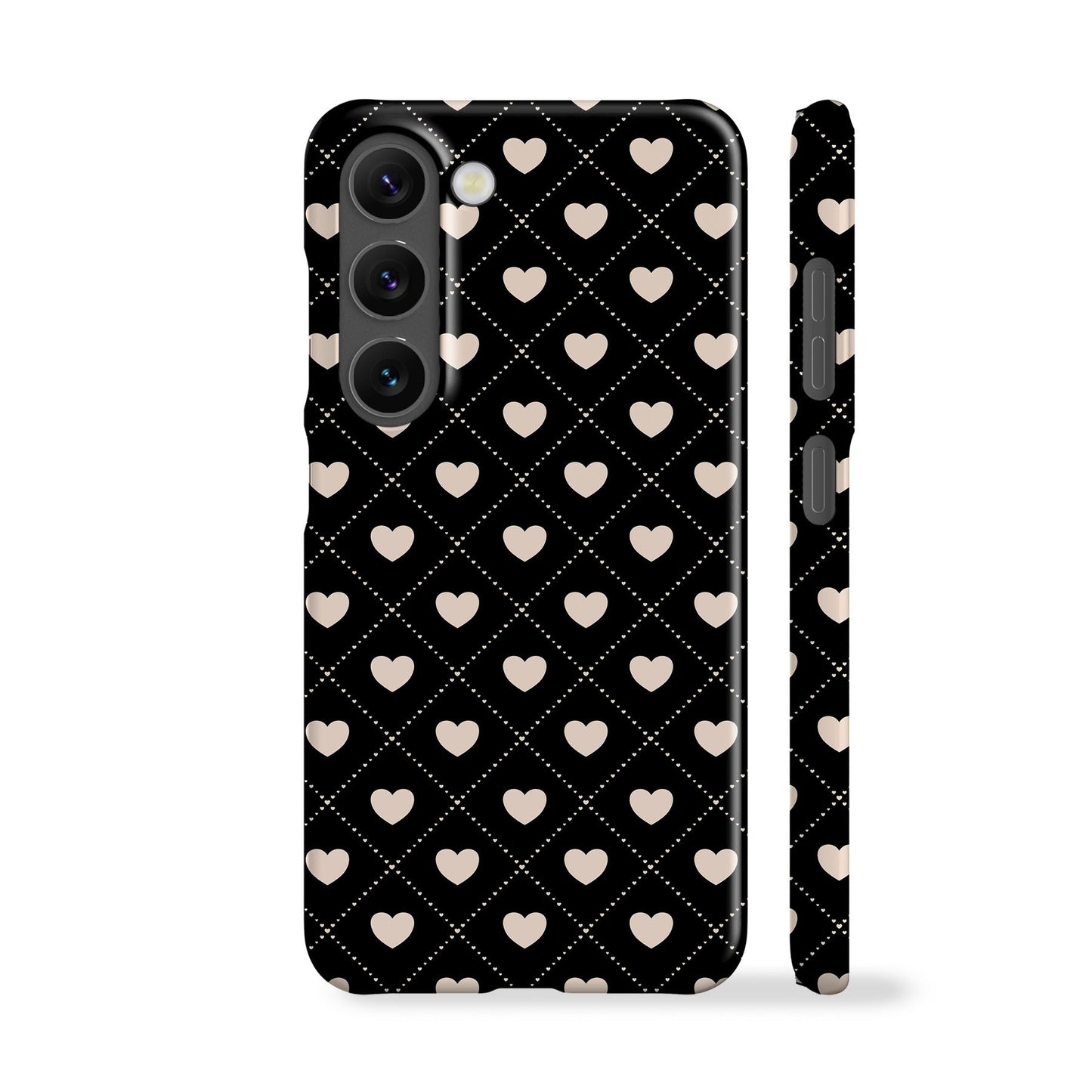 Diamond Hearts Black Phone Case