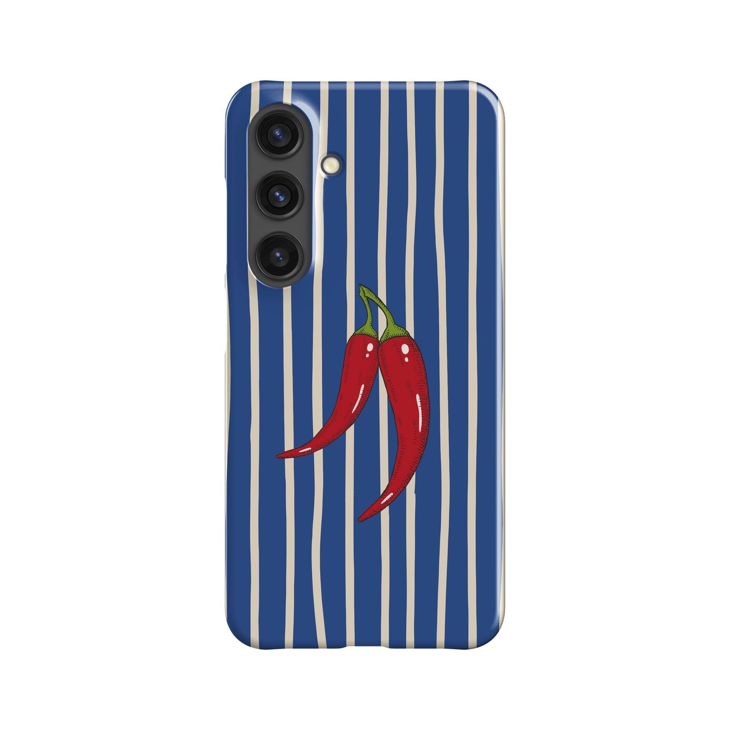 Striped Chilies Blue Phone Case
