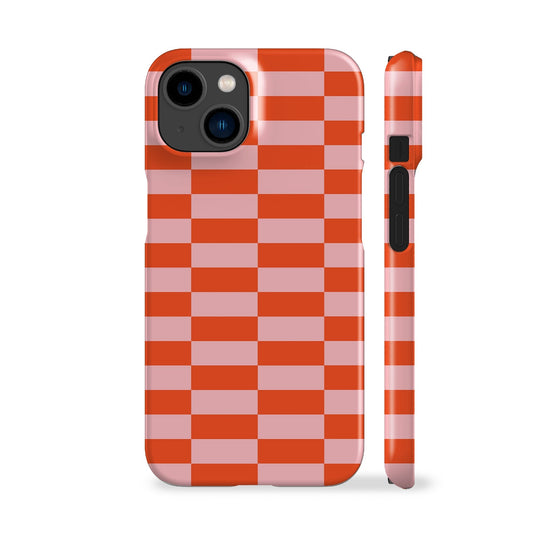 Pink Coral Checkers Phone Case