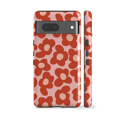 Retro Daisy Red Phone Case