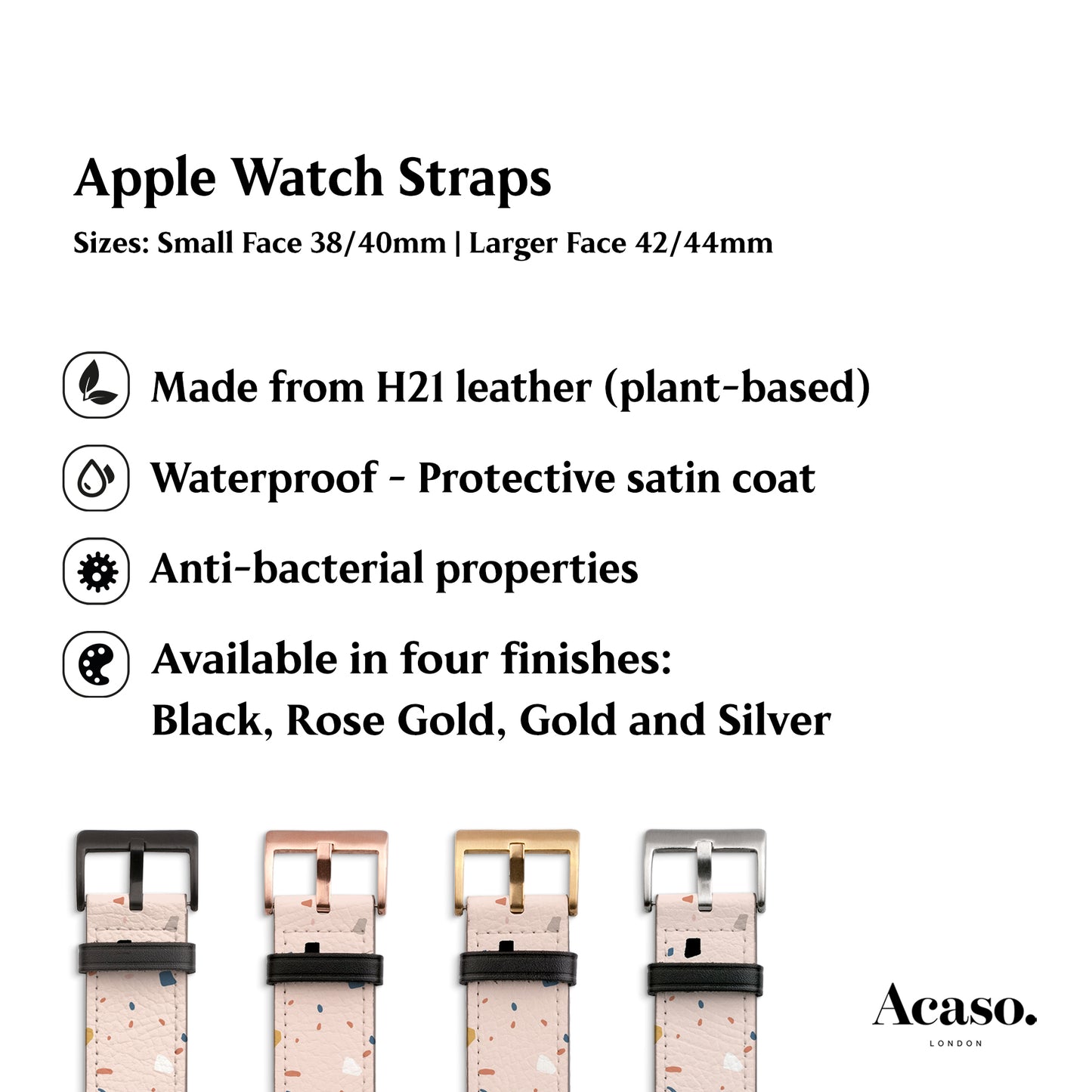 the apple watch straps are different colors and sizes