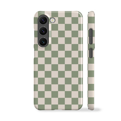 Pale Green Checkered Phone Case