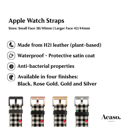 Plaid Hearts Apple iWatch Bands – Acaso London - Main Image