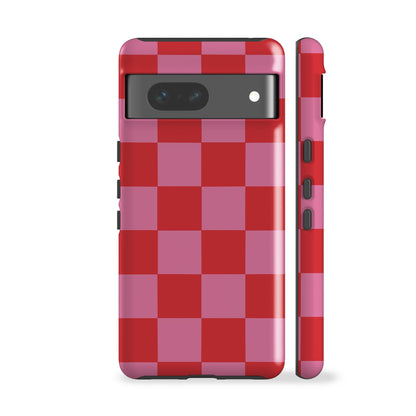 Aesthetic Pink Checkers Phone Case