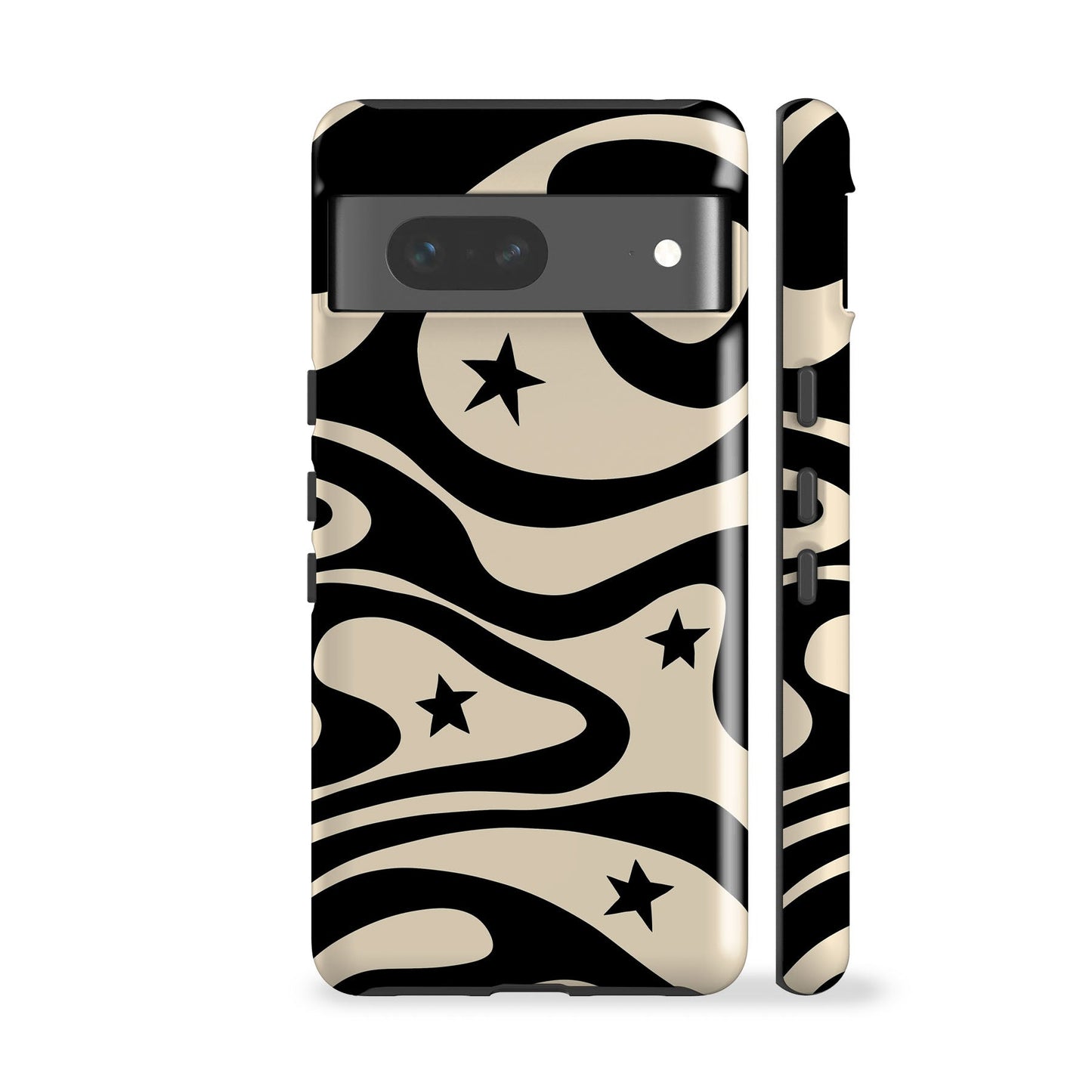 Wavy Stars Black Phone Case